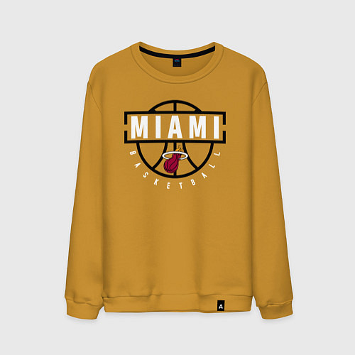 Мужской свитшот MIAMI HEAT NBA МАЯМИ ХИТ НБА / Горчичный – фото 1