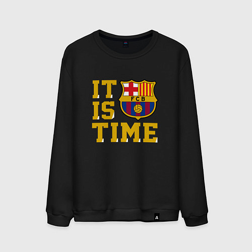 Мужской свитшот IT IS BARCA TIME НАСТАЛО ВРЕМЯ БАРСЫ Barcelona Бар / Черный – фото 1