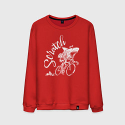 Свитшот хлопковый мужской Scratch - трековые велогонки, цвет: красный