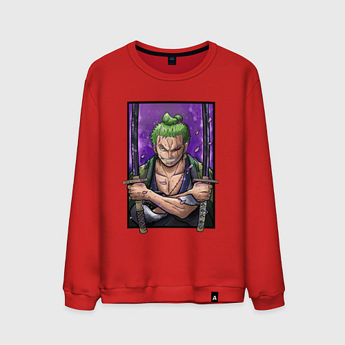 Мужской свитшот ВАН ПИС ЗОРО One Piece / Красный – фото 1