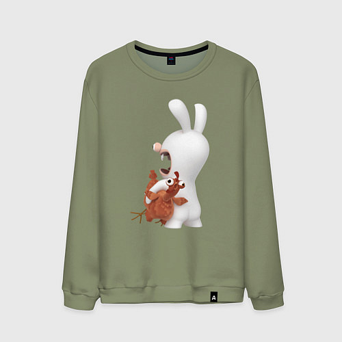 Мужской свитшот Бешеный кролик и курица / Авокадо – фото 1