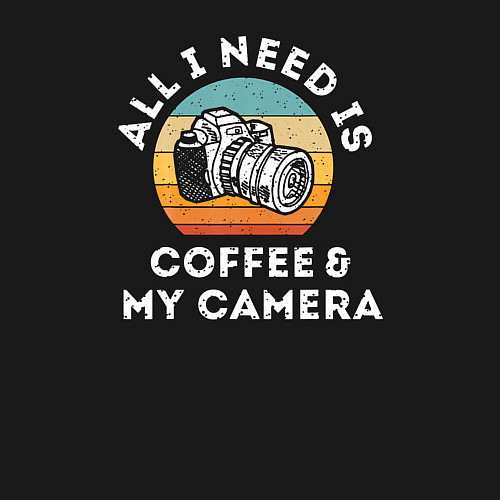 Мужской свитшот Все что мне нужно, это кофе и моя камера / Черный – фото 3
