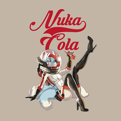 Мужской свитшот Fallout Nuka Cola Furry Poster / Миндальный – фото 3