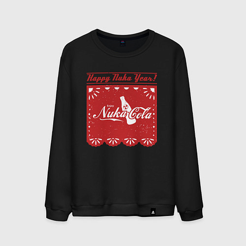 Мужской свитшот Fallout Enjoy Nuka Cola New Year / Черный – фото 1