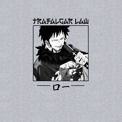 Свитшот хлопковый мужской Ван-Пис, Трафальгар Ло Trafalgar Law, цвет: меланж — фото 2