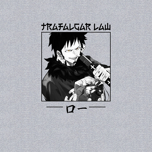Мужской свитшот Ван-Пис, Трафальгар Ло Trafalgar Law / Меланж – фото 3