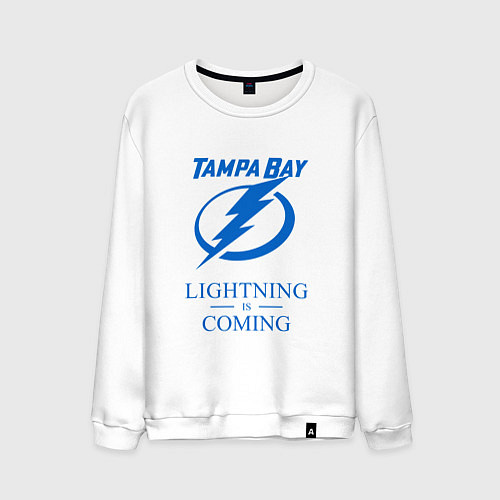 Мужской свитшот Tampa Bay Lightning is coming, Тампа Бэй Лайтнинг / Белый – фото 1