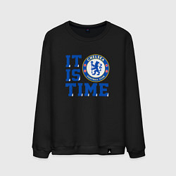 Свитшот хлопковый мужской It is Chelsea time Челси, цвет: черный