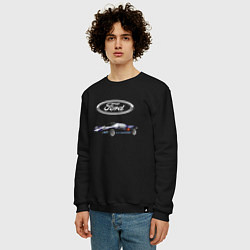 Свитшот хлопковый мужской Ford Racing, цвет: черный — фото 2