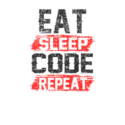 Свитшот хлопковый мужской EAT SLEEP CODE REPEAT, цвет: белый — фото 2