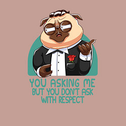 Свитшот хлопковый мужской Мопс в костюме, цвет: пыльно-розовый — фото 2