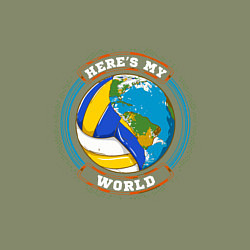 Свитшот хлопковый мужской World - Volleyball, цвет: авокадо — фото 2