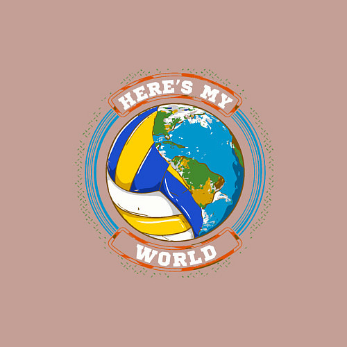 Мужской свитшот World - Volleyball / Пыльно-розовый – фото 3