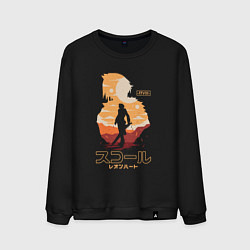 Свитшот хлопковый мужской Скволл Леонхарт, цвет: черный