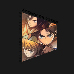 Свитшот хлопковый мужской Attack on Titan, Эрен Йегер, Микаса Аккерман, Арми, цвет: черный — фото 2