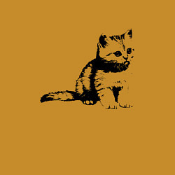 Свитшот хлопковый мужской Милый котенок Kitty, цвет: горчичный — фото 2