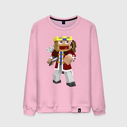 Свитшот хлопковый мужской Minecraft Warrior, цвет: светло-розовый