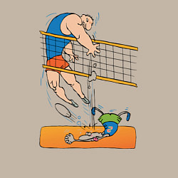 Свитшот хлопковый мужской Мощный волейбольный удар, цвет: миндальный — фото 2