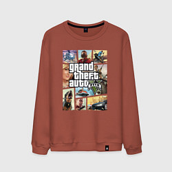 Свитшот хлопковый мужской GTA V Logos, цвет: кирпичный