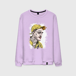 Свитшот хлопковый мужской Lil Peep в кепке Лил Пип, цвет: лаванда