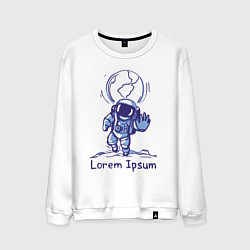 Свитшот хлопковый мужской Lorem Ipsum Space, цвет: белый