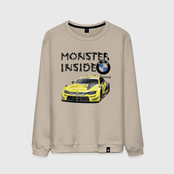 Свитшот хлопковый мужской BMW M Power Monster inside, цвет: миндальный