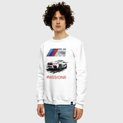 Свитшот хлопковый мужской BMW M Power Mission 8 Safety car, цвет: белый — фото 2