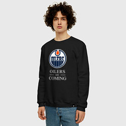Свитшот хлопковый мужской Edmonton Oilers are coming Эдмонтон Ойлерз, цвет: черный — фото 2