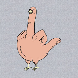 Свитшот хлопковый мужской Fuck you chicken, цвет: меланж — фото 2