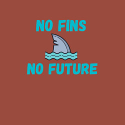 Свитшот хлопковый мужской No future акула, цвет: кирпичный — фото 2