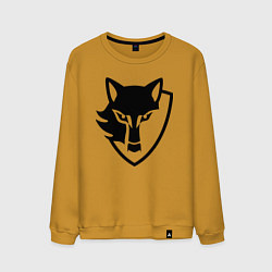 Свитшот хлопковый мужской Wolf Emblem, цвет: горчичный