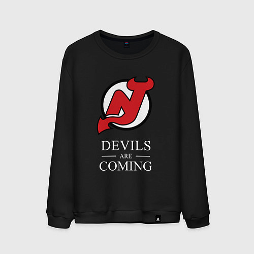 Мужской свитшот New Jersey Devils are coming Нью Джерси Девилз / Черный – фото 1