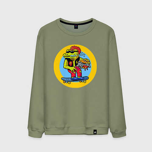 Мужской свитшот Dino skater / Авокадо – фото 1