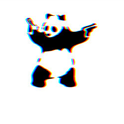 Свитшот хлопковый мужской Banksy Panda with guns - Бэнкси, цвет: белый — фото 2