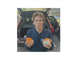 Свитшот хлопковый мужской Уиллем дефо и апельсины, цвет: белый — фото 2