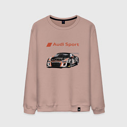 Свитшот хлопковый мужской Audi Motorsport Racing team, цвет: пыльно-розовый