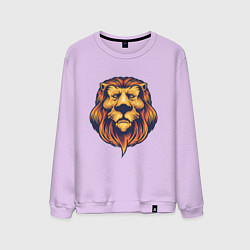 Свитшот хлопковый мужской Спокойный лев, цвет: лаванда