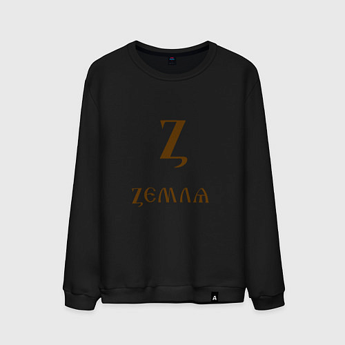 Мужской свитшот Буква кириллицы Z- земля / Черный – фото 1
