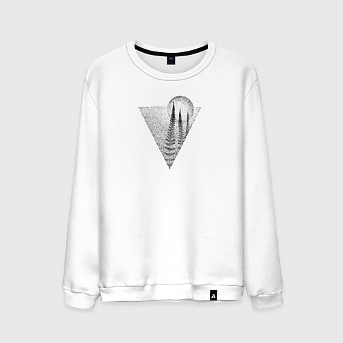 Мужской свитшот Папоротники и Минимализм Номер Один / Белый – фото 1