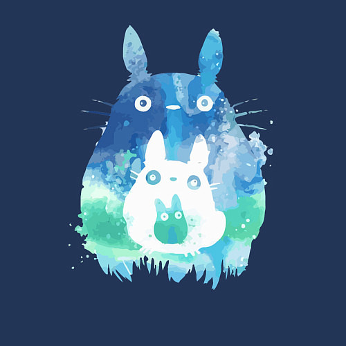 Мужской свитшот Семья кроликов Акварель / Тёмно-синий – фото 3