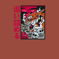 Свитшот хлопковый мужской Японский тигр, цвет: кирпичный — фото 2