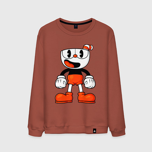 Мужской свитшот Cuphead красная чашечка / Кирпичный – фото 1