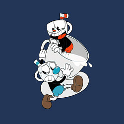 Свитшот хлопковый мужской Чашки Cuphead, цвет: тёмно-синий — фото 2