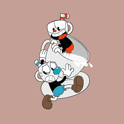 Мужской свитшот Чашки Cuphead / Пыльно-розовый – фото 3