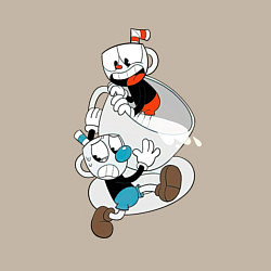 Свитшот хлопковый мужской Чашки Cuphead, цвет: миндальный — фото 2
