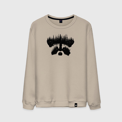 Мужской свитшот Енот и Лес / Миндальный – фото 1