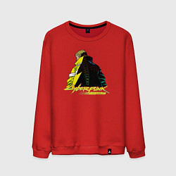 Свитшот хлопковый мужской Cyberpunk Edgerunners, цвет: красный