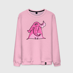 Свитшот хлопковый мужской Розовый слон, цвет: светло-розовый
