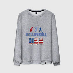 Свитшот хлопковый мужской USA - Volleyball, цвет: меланж