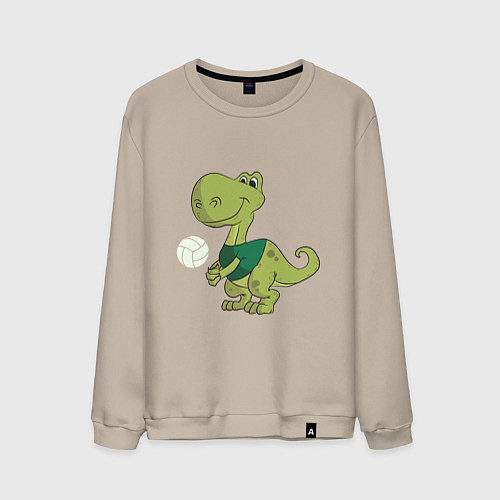 Мужской свитшот Volleyball Dinosaur / Миндальный – фото 1
